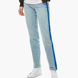 Fiorucci Tara Tapered Logo Jeans Blue